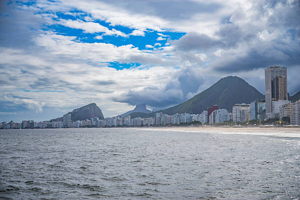 Palm trees and Copacabana beach. Rio de Janeiro