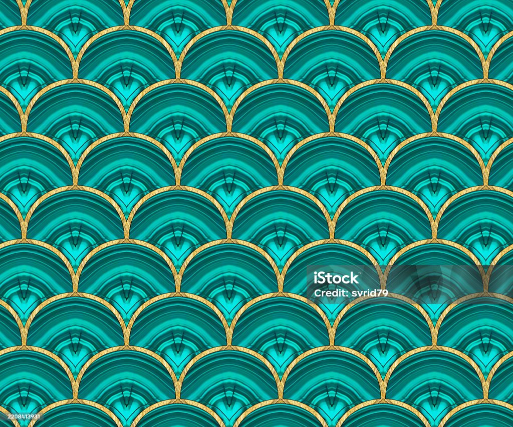 Gold Inlay Patterns Arcs Seamless Pattern Mosaic Inlay Illustration In Stained Glass Style ...
