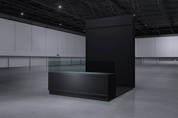 istock Exhibition stand for mockup and Corporate identity,Display design.Empty booth Design.Retail booth elements in Exhibition hall.booth Design trade show.Blank Booth system of Graphic Resources.3d Background for online Event,conference,live.3d render. 2208415623