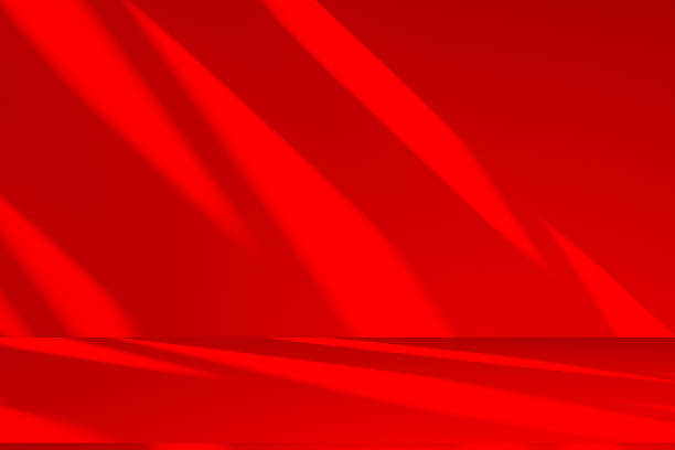 istock Wall interior background, studio and backdrops show products.with shadow from window color red . background for text insertion and presentation product 2208416564