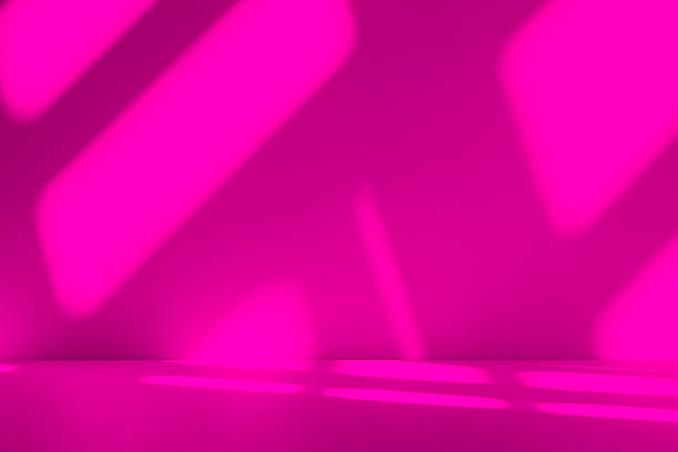 istock Wall interior background, studio, and backdrops show products. with shadow from window color white and pink light. background for text insertion and presentation of product 2208416567