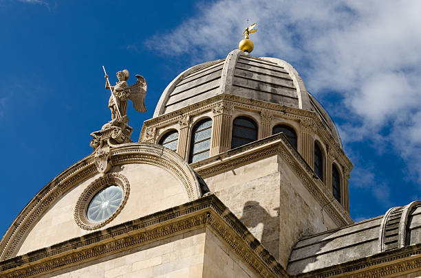 Dome of the Cathedral of St. James in Sibenik, built entirely of stone and marble, Croatia