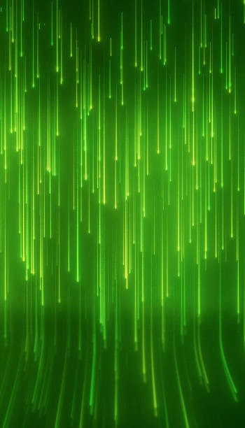 istock Vertical illustation of glowing neon lines in green. 2208421336