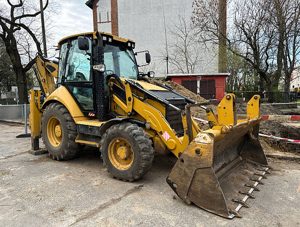istock Bulldozer and excavator machinery at the road construction 2208422738