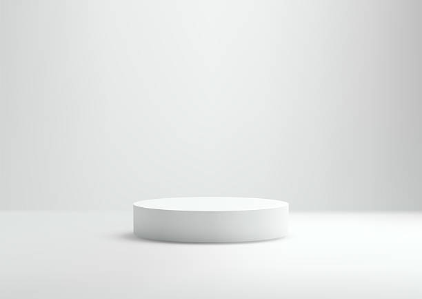 istock minimalist 3d white cylindrical podium mockup on light grey background product display showcase studio scene clean modern stand 2208423457