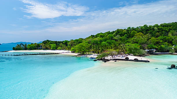 istock Captivating Koh Kham Island beach view with turquoise waters and lush greenery 2208425028