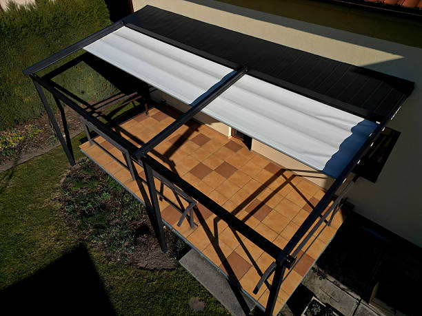 istock Rolling Roof And Pergola Systems Designed for winter gardens and restaurants.It has been applied in many domestic and international projects. Systems are made entirely under commitment., simply operate electric blinds with smartphone app or using push b 2208426359