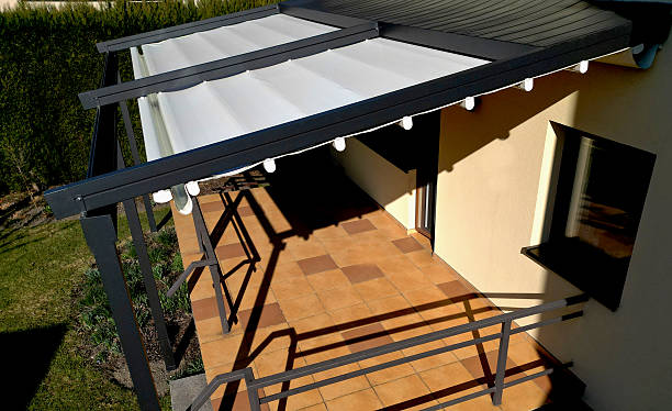 istock Rolling Roof And Pergola Systems Designed for winter gardens and restaurants.It has been applied in many domestic and international projects. Systems are made entirely under commitment., simply operate electric blinds with smartphone app or using push b 2208426527