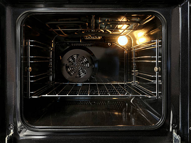 istock Close-up of open empty electric oven in home kitchen. 2208427904