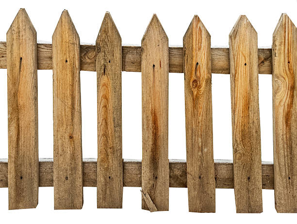 istock A wooden fence with a white background 2208429504