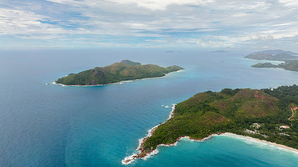 istock Islands and turquoise waters stretching into the horizon. Praslin, Seychelles. 2208430233