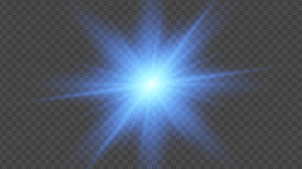 blue sunlight or flare light for background template