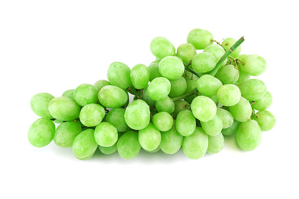 istock fresh green grapes isolated on white background 2208433908