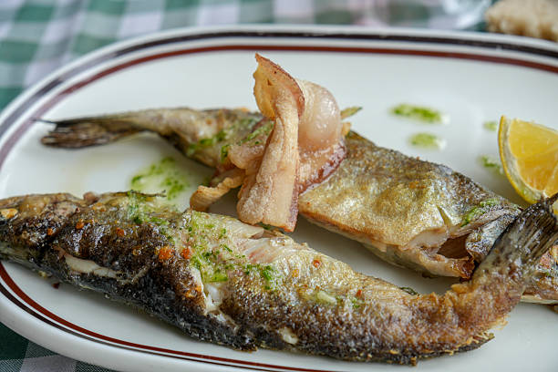 istock Trout with fried serrano ham Spanish recipe 2208434753