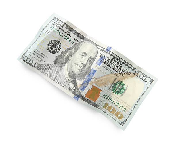 istock One crumpled dollar banknote isolated on white, top view 2208437959