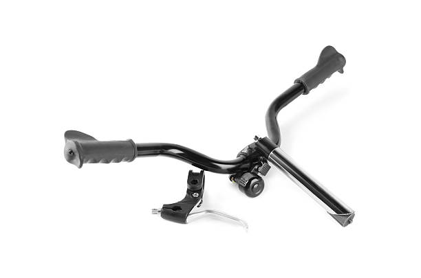 istock Bicycle handlebars and brake lever isolated on white 2208438611