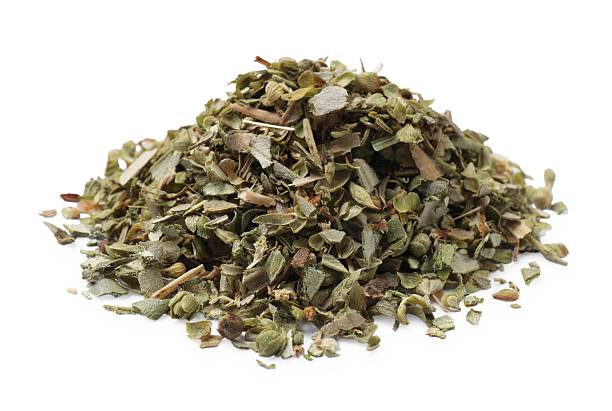 istock Pile of dried oregano isolated on white 2208438682