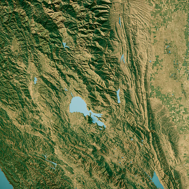 istock Lake County Satellite Topographic Map 3D Render True Color 2208451236
