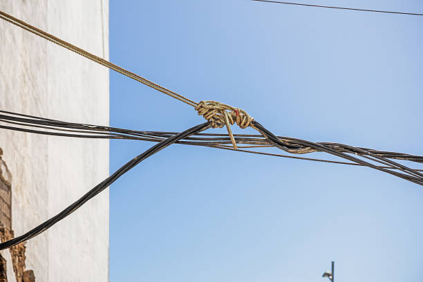 Electric cables running outside the houses is a common sight in Spain. This picture is taken in Arrecife, which is the major city on the Canary island Lanzarote