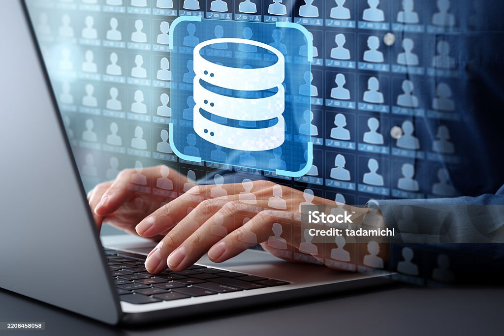 Accessing Database Computer Customer Database And Information Management System Cms Client Data ...