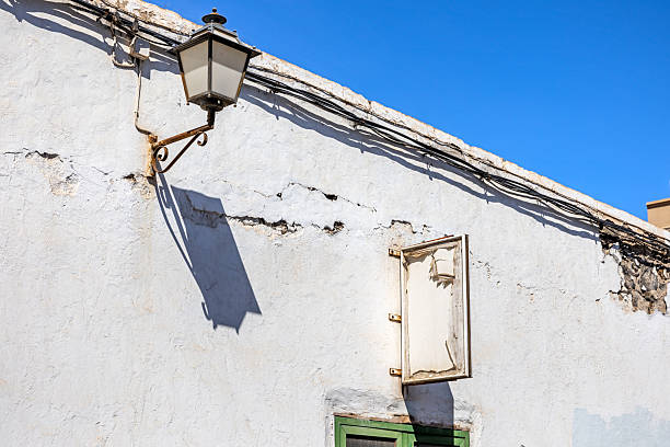 Rural street of a Spanish town. Old architecture of Europe.