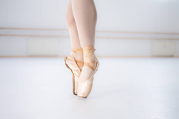 istock Elegant Ballet Pointe Shoes En Pointe Against White Background With Soft Natural Light 2208458157