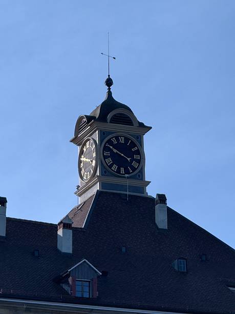 istock A historic clock tower with a black Roman numeral 2208459763