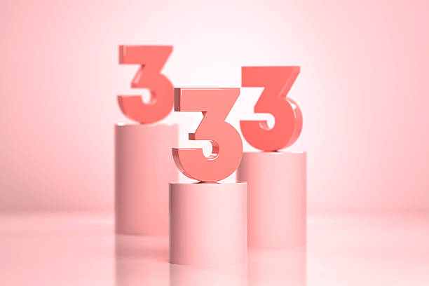 istock Number 3 Sitting On Pink Podium With Pink Background 2208461042