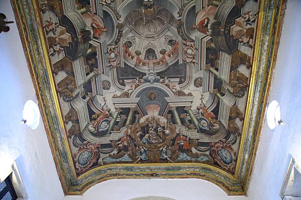 istock Sacred art painting at church interior ceiling 2208462806