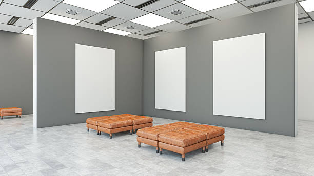 istock Art Gallery or Museum with Empty Mock Up Picture Frames 2208471289