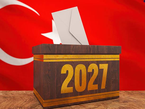 istock 2027 Turkey Election Ballot Box with National Flag 2208473318