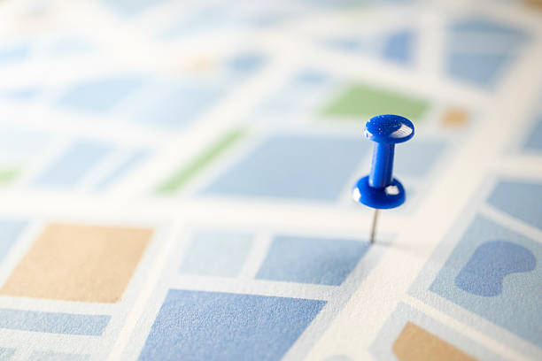 istock Thumbtack on Road Map, Travel and Navigation Concept 2208473657