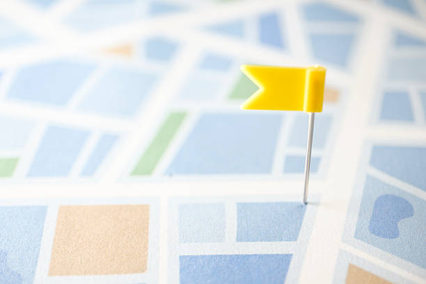 istock Flag on Road Map, Travel and Navigation Concept 2208473672