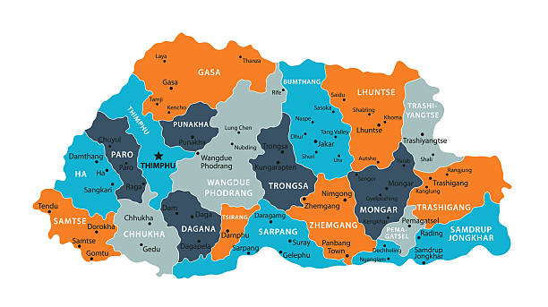 Bhutan Vector Map Color Map Of The Bhutan Stock Download Bhutan Vector Map Color Map Of The Bhutan