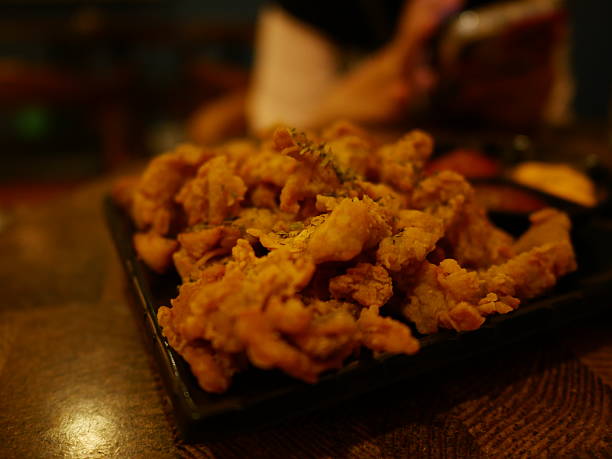 istock Fried chicken skin with herb and various sauce 2208487401