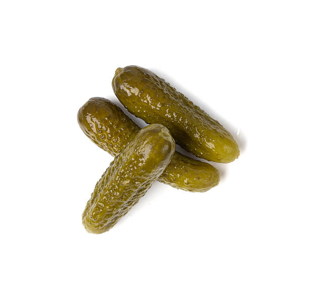 istock Gherkins isolated, pickled small cucumbers, tiny fermented food, little marinated canned vegetables 2208492553