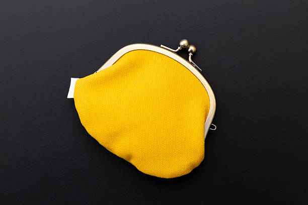 istock Coin purse on a black background. 2208493819