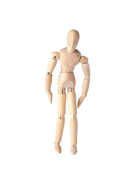 istock A Wooden dummy stands tall, perfectly balanced like a Poseable figure. This Articulated mannequin and Wooden model captures a stable pose, ideal for artists and creating dynamic sketches. 2208495791