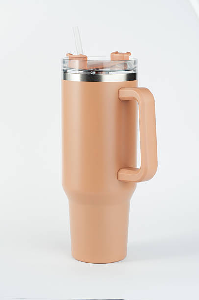 istock 40oz Tumbler Mockup with handle on isolated background. 2208495880