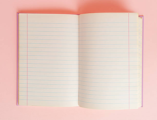 Copybook Mockup, Pink Notebook on Office Desk with Copy Space for Text, Moleskin Template