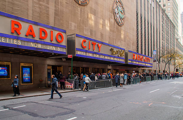 New York, USA. 11 10 2019. View of the facade of the Radio City Music Hall Box Office on W 50th St.