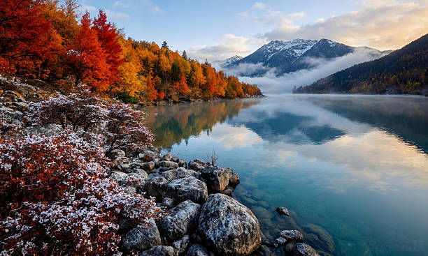 istock Autumn scenery by the lake 2208503522