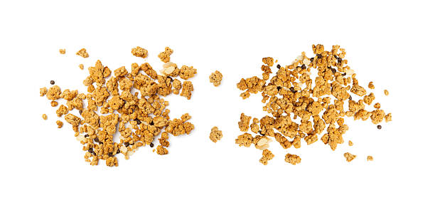 istock Granola Pile Isolated, Cereal Breakfast with Almonds and Chocolate Chips, Seeds and Oat Flakes 2208508899