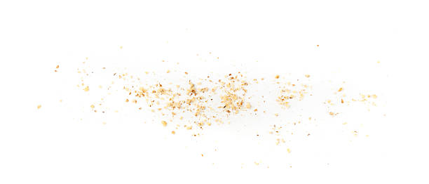 istock Grated wallnut , broken roasted walnuts, heap of nuts crumbs, whole kernel pieces, fractions 2208508905