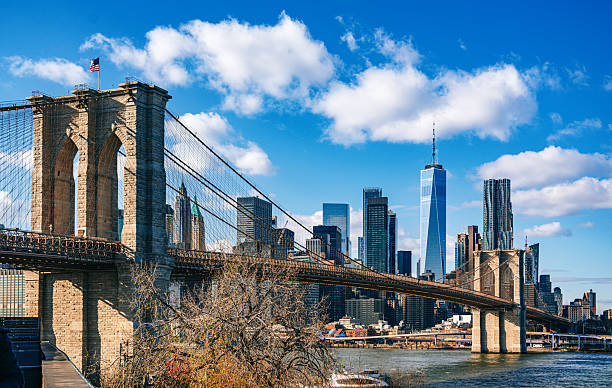 istock Brooklyn Bridge Against Manhattan Skyline on a Clear Sunny Day 2208515743