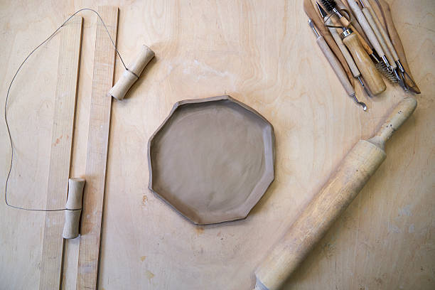 istock view of handmade clay plate blanks, top view 2208524888