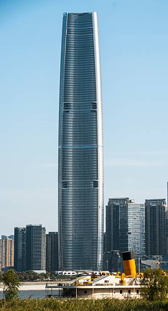 istock Modern skyscraper in cityscape with blue sky. 2208526237