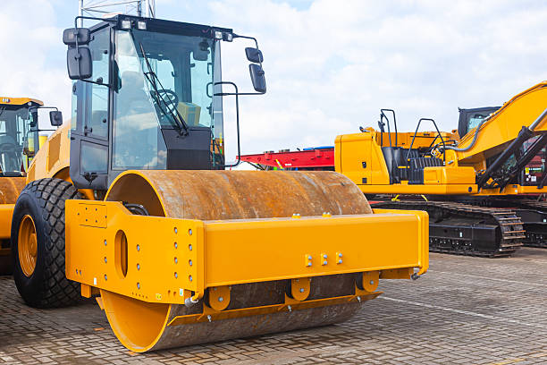istock Heavy road transport vehicles are parked on the territory. 2208531820