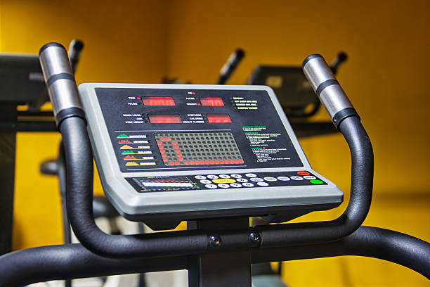 istock electronic control panel, exercise bike elliptical, commercial professional version, for fitness in the gym 2208545941