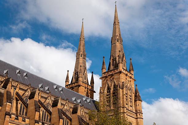 Exterior view of St. Mary’s Cathedral in Sydney, Australia.